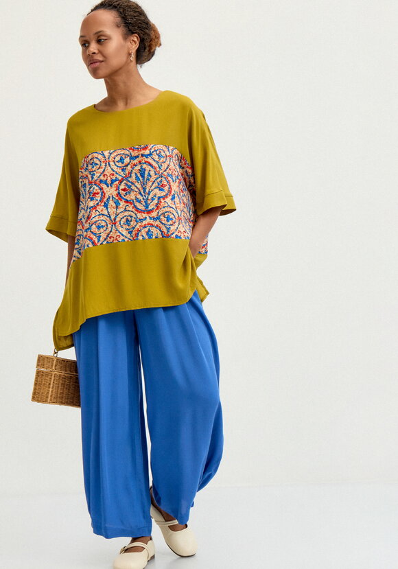 Блуза с принтом из штапеля шир.  580, рис. 2