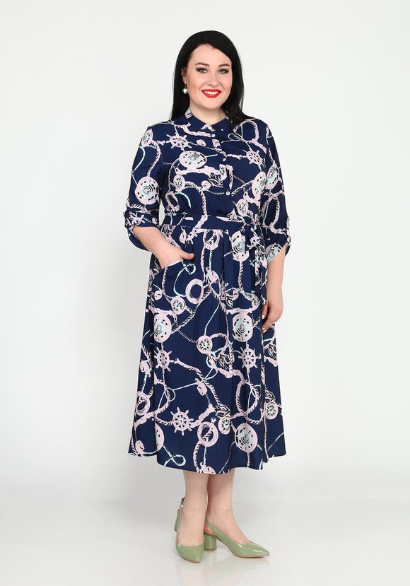 Платье на пуговицах с поясом и принтом цены, купить в интернет-магазине ...