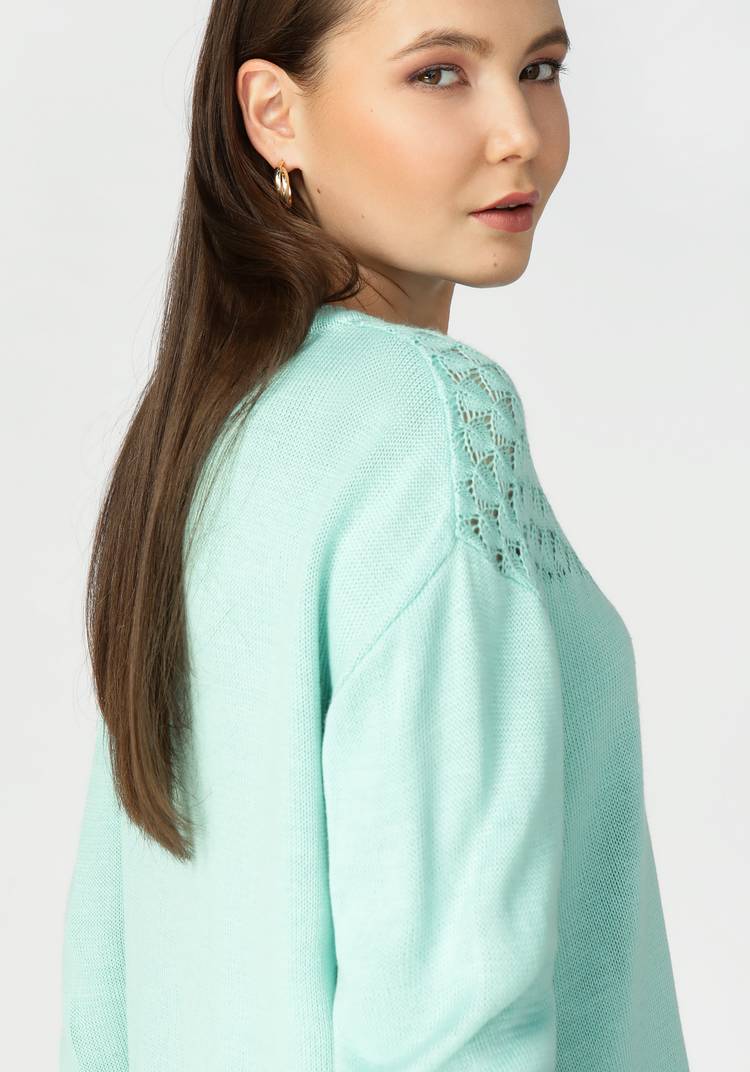 Джемпер женский с ажурной кокеткой шир.  750, рис. 5