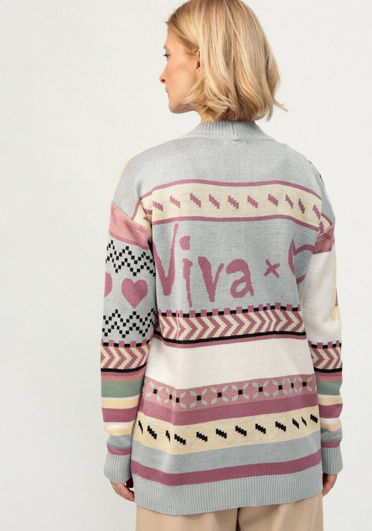 Кардиган удлиненный с ярким рисунком шир.  750, рис. 11