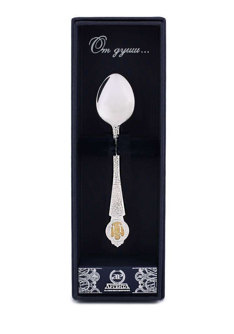 Серебряная ложка Ангел Хранитель шир.  750, рис. 3