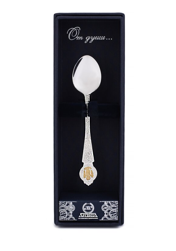 Серебряная ложка Ангел Хранитель шир.  580, рис. 3