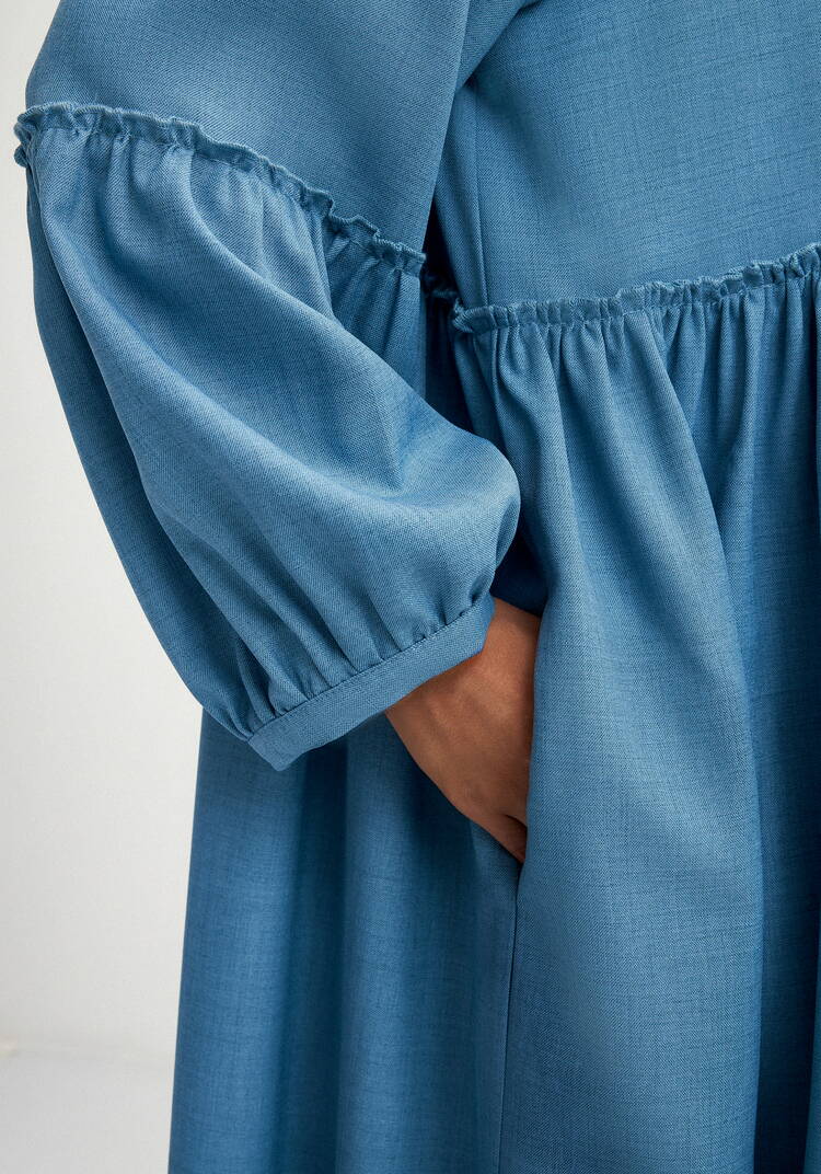 Платье с обьемными рукавами шир.  750, рис. 6