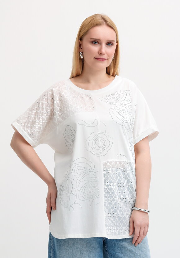 Футболка с рисунком из страз шир.  580, рис. 1