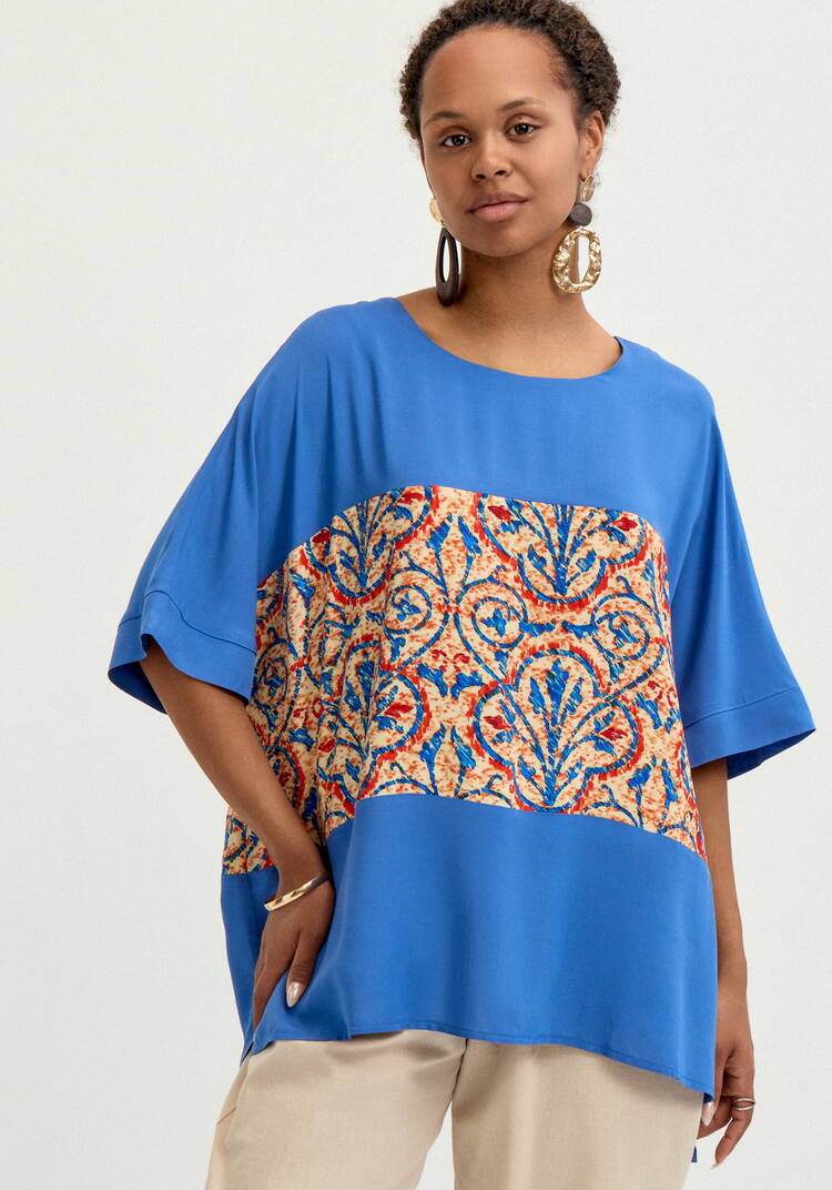 Блуза с принтом из штапеля шир.  750, рис. 9