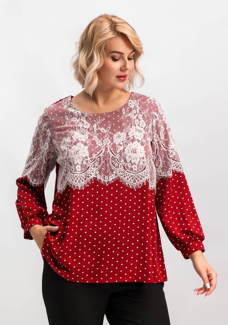 Блуза с кружевом по плечам шир.  750, рис. 17