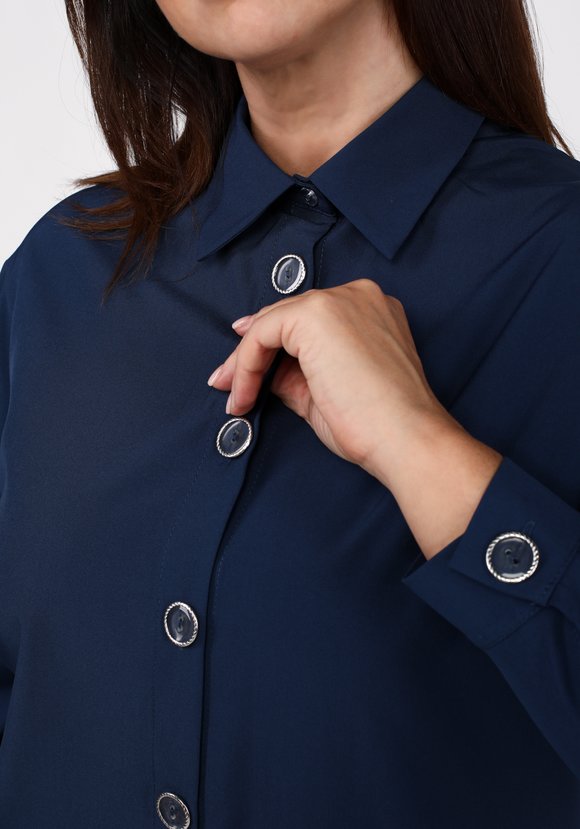 Блуза-рубашка с крупными пуговицами шир.  580, рис. 4