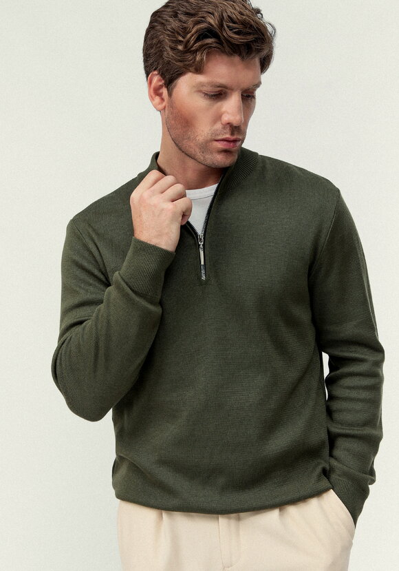 Джемпер с воротником-стойкой на молнии шир.  580, рис. 1