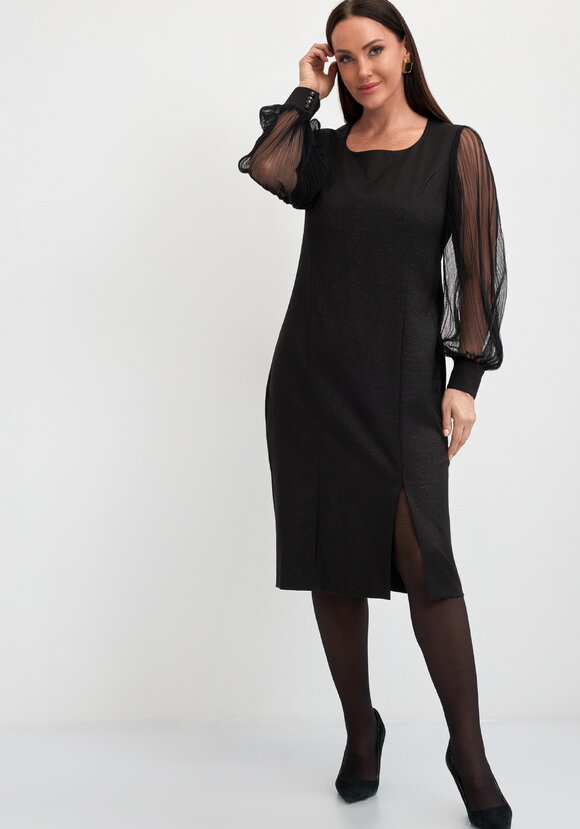 Платье вечернее с обьемными рукавами шир.  580, рис. 1