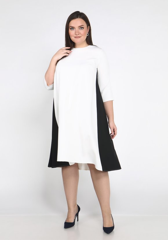 Платье двухцветное с рукавом 3/4 шир.  580, рис. 1