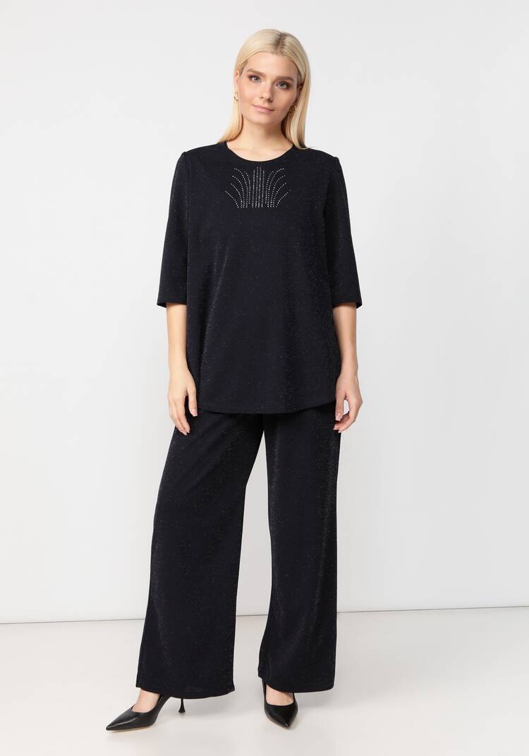 Блуза с метанитью и декором на груди шир.  750, рис. 7