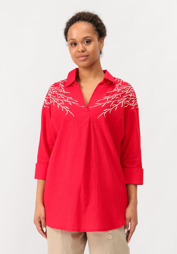 Блуза с принтом по плечам шир.  580, рис. 27