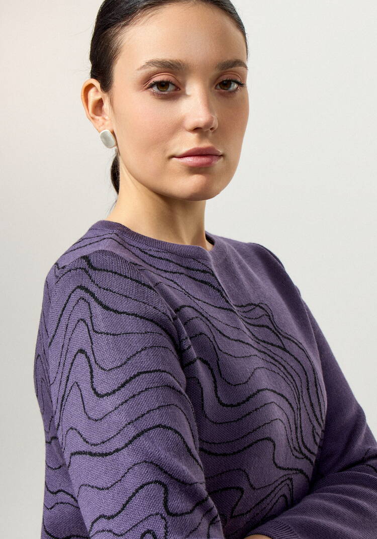 Джемпер с абстрактным рисунком Волны шир.  750, рис. 5