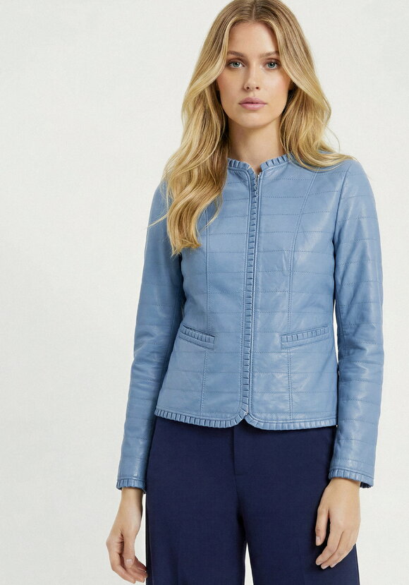 Куртка из экокожи с рюшей шир.  580, рис. 13