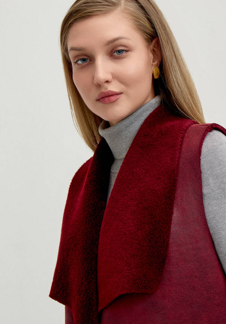 Жилет из эко дубленки шир.  750, рис. 6