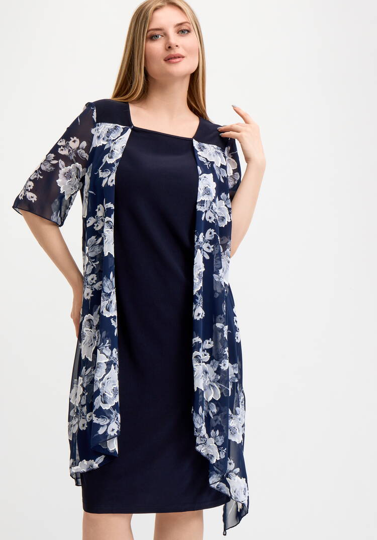 Платье трикотажное с шифоновой накидкой шир.  750, рис. 21