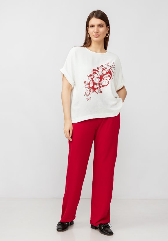 Комплект с ярким принтом на блузе шир.  580, рис. 19