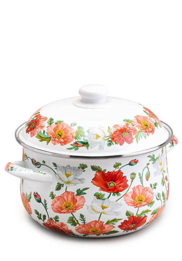 Кастрюля эмалированная с крышкой Маки шир.  580, рис. 10