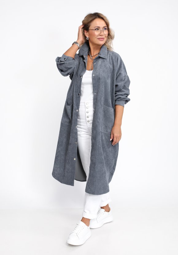 Платье-рубашка из крупного вельвета шир.  580, рис. 1