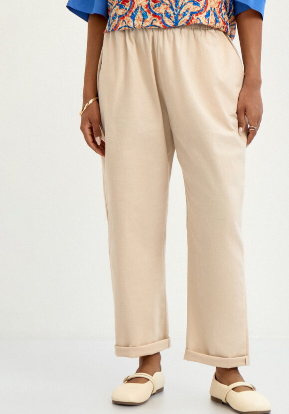 Брюки прямые изо льна с карманами шир.  580, рис. 2