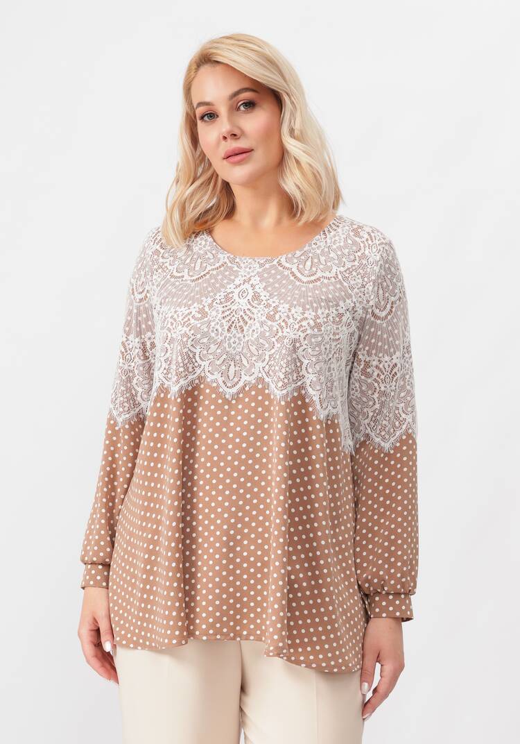 Блуза с ажурным кружевом в горох шир.  750, рис. 11