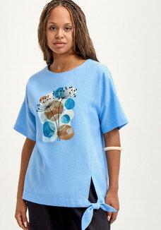 Блуза с принтом изо льна