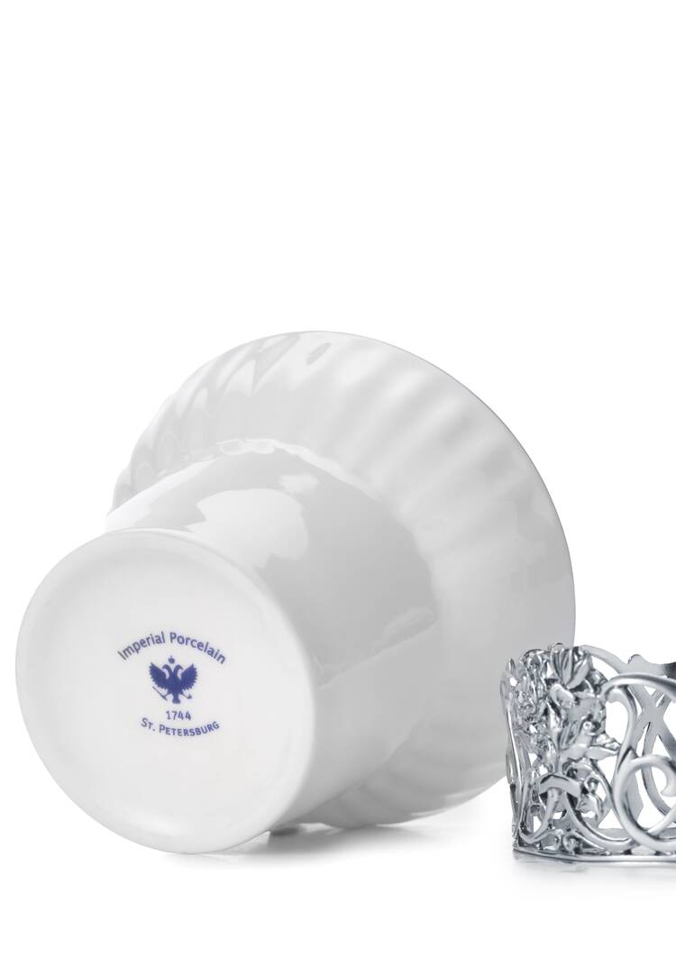 Чайная чашка Ангел фарфор, серебро шир.  750, рис. 9