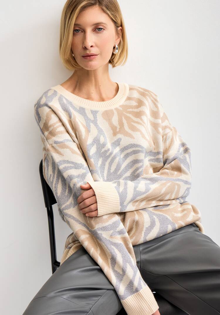 Джемпер с растительным принтом и манжетами шир.  750, рис. 28