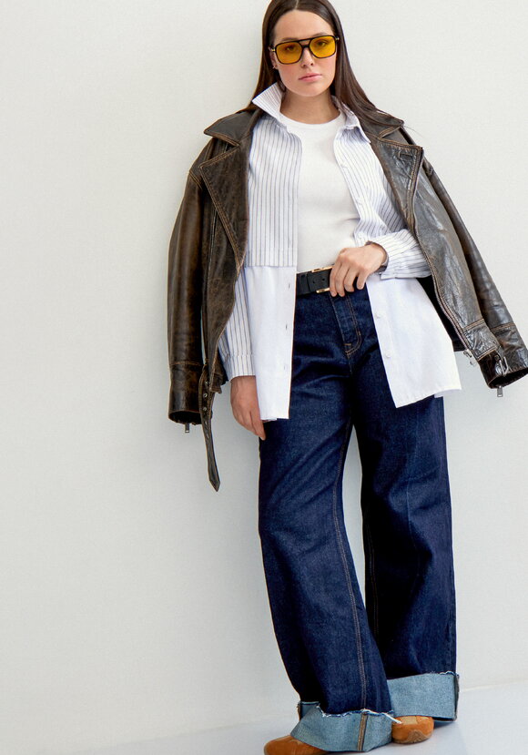 Рубашка с отрезной кокеткой в полоску шир.  580, рис. 9