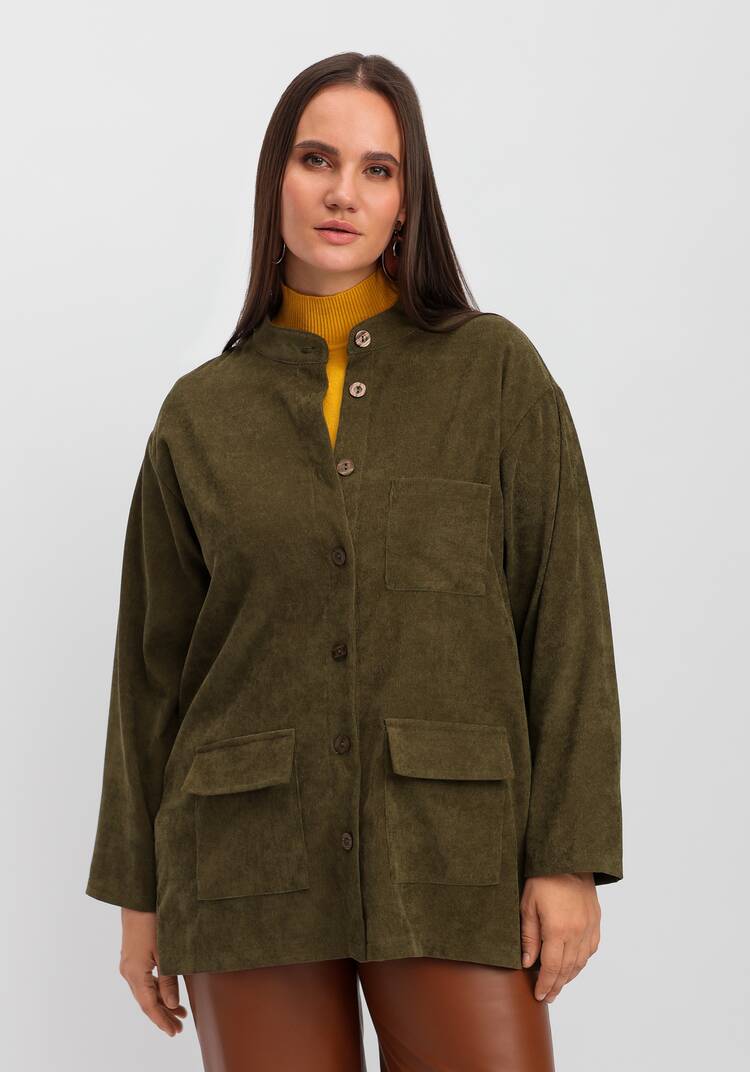 Рубашка оверсайз с воротником-стойкой шир.  750, рис. 9