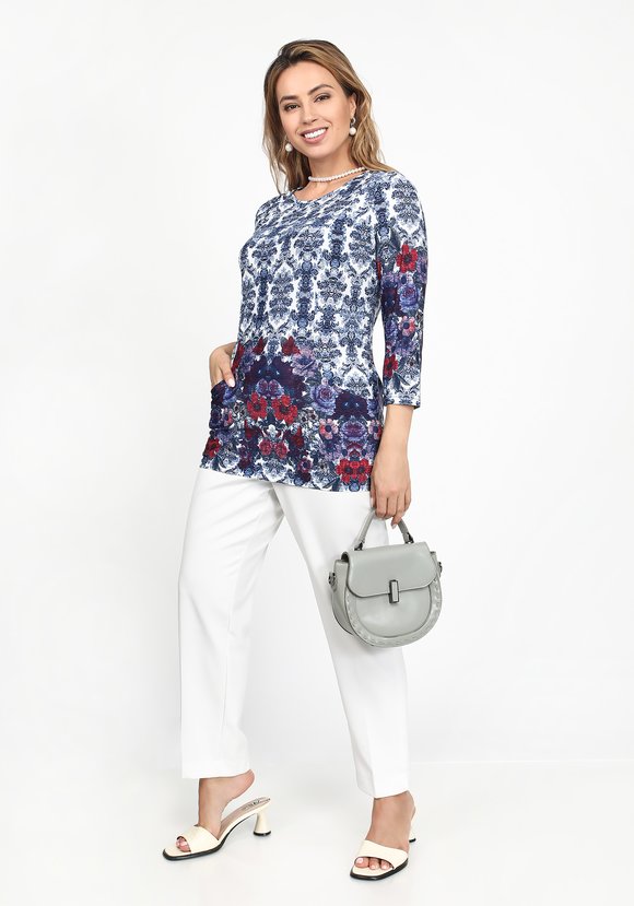 Туника базовая принтованная с карманами шир.  580, рис. 7