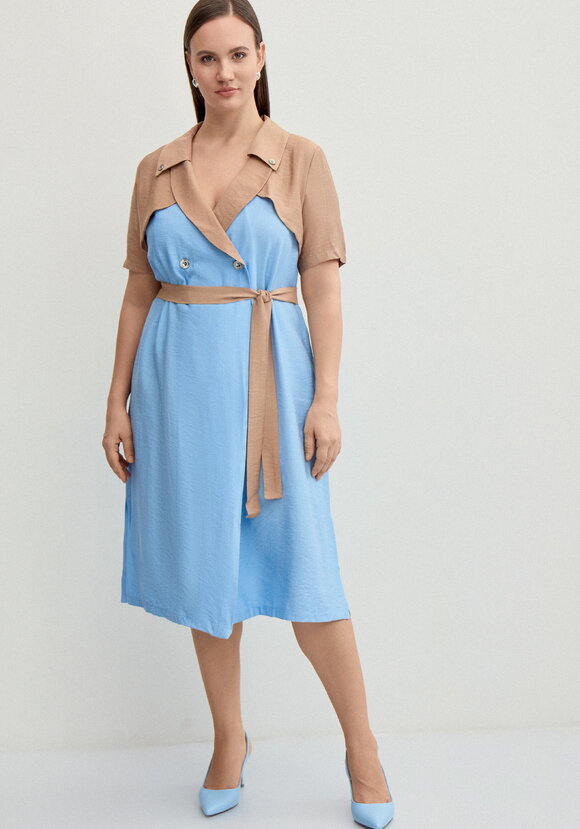 Платье с контрастными плечиками шир.  580, рис. 8