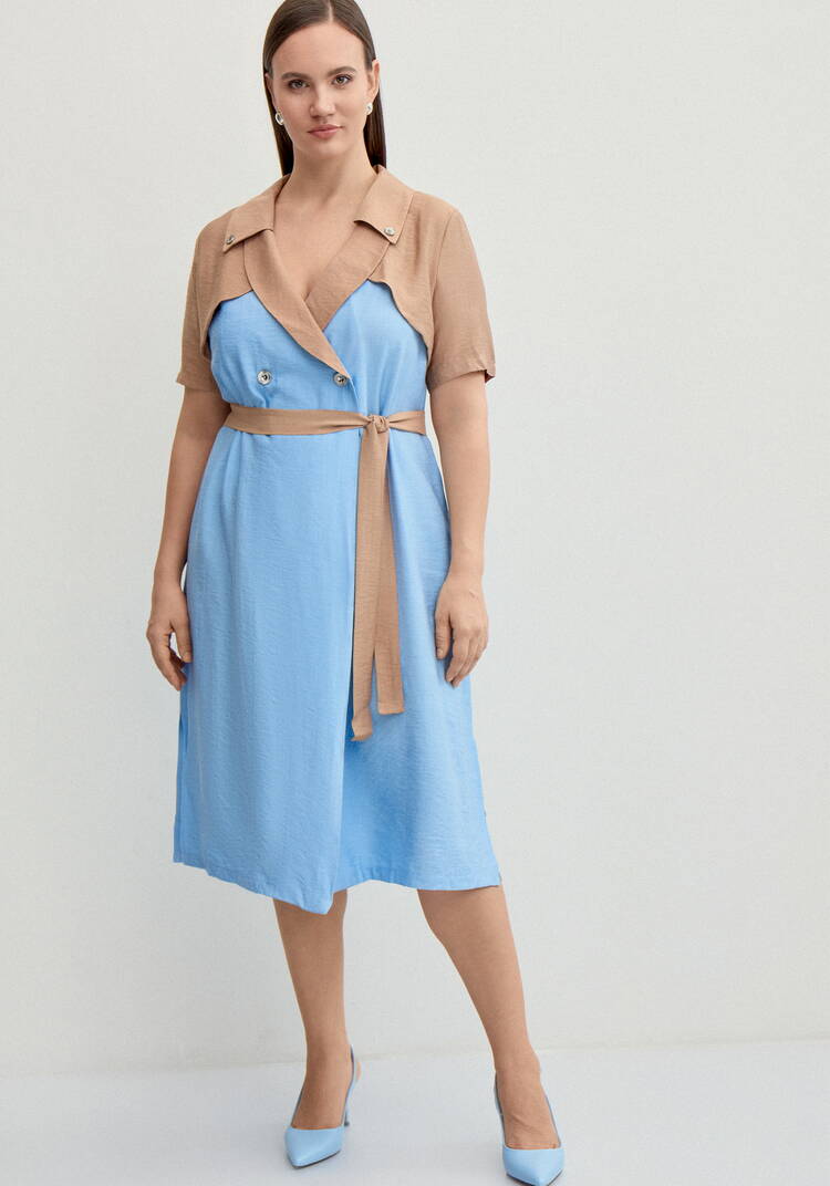 Платье с контрастными плечиками шир.  750, рис. 8