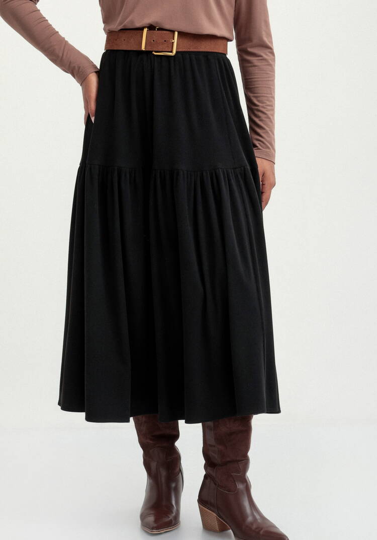 Юбка трикотажная свободного кроя на резинке шир.  750, рис. 2