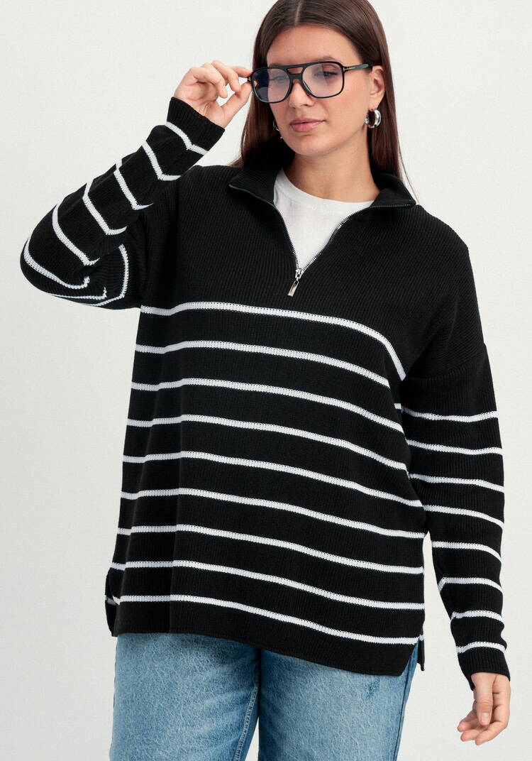Джемпер в полоску с воротником-поло на молнии шир.  750, рис. 18