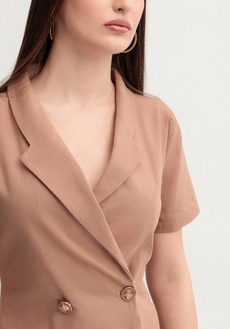 Платье из льна двубортное шир.  750, рис. 5