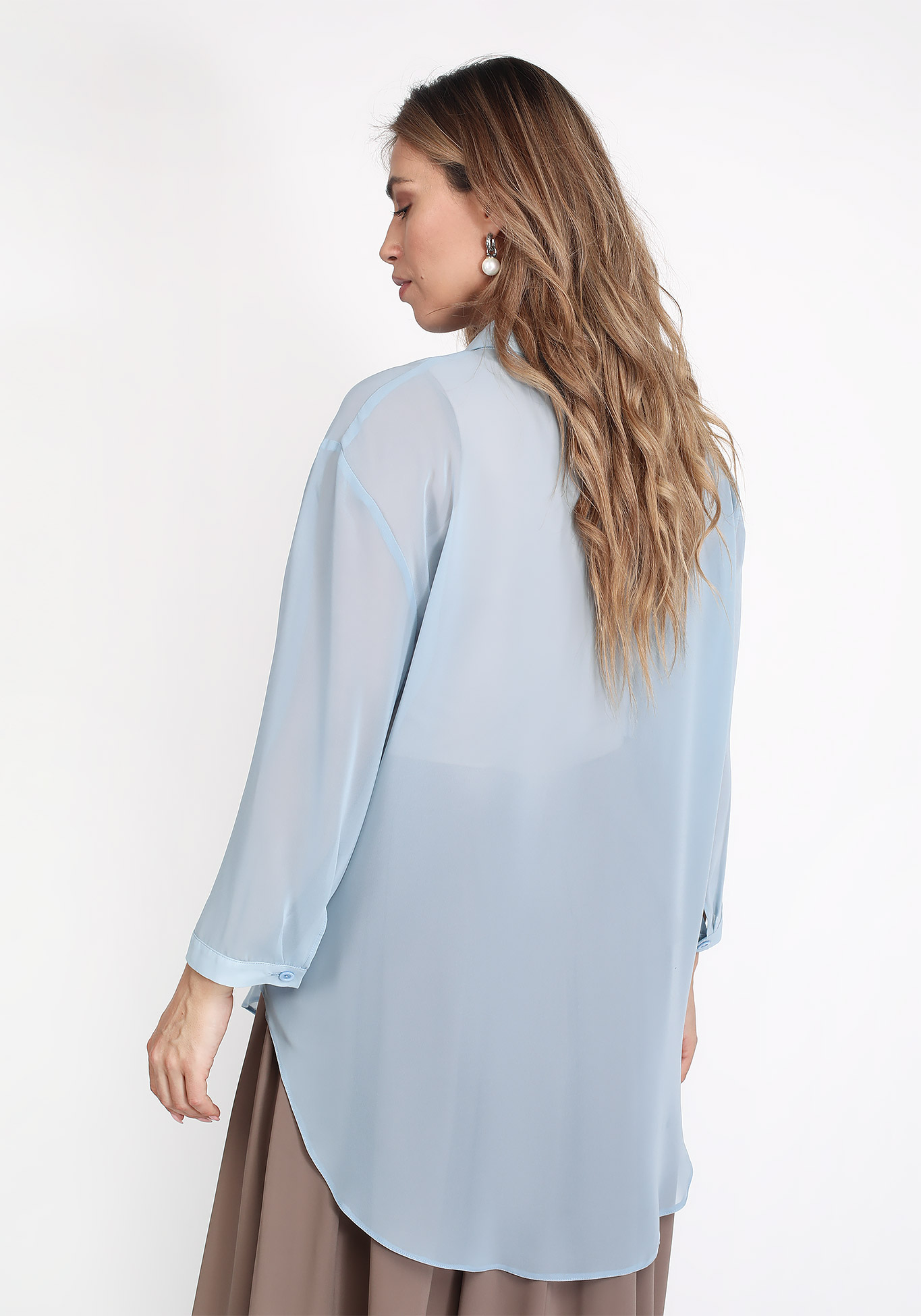 Блуза шифоновая с длинными рукавами Victoria, размер 48, цвет терракотовый - фото 10