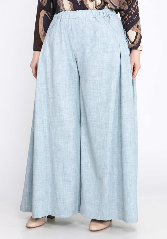 Брюки широкие со складками на карманах шир.  580, рис. 5