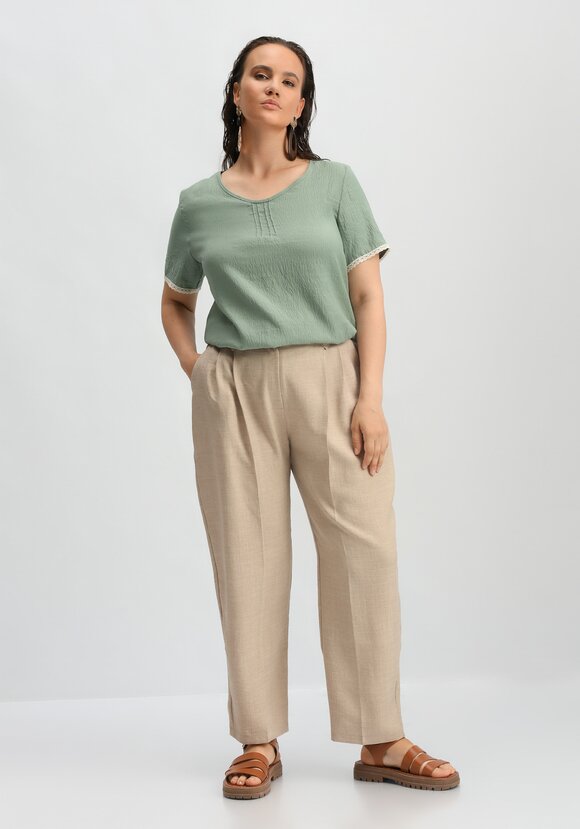 Футболка с кружевными вставками на рукавах шир.  580, рис. 2