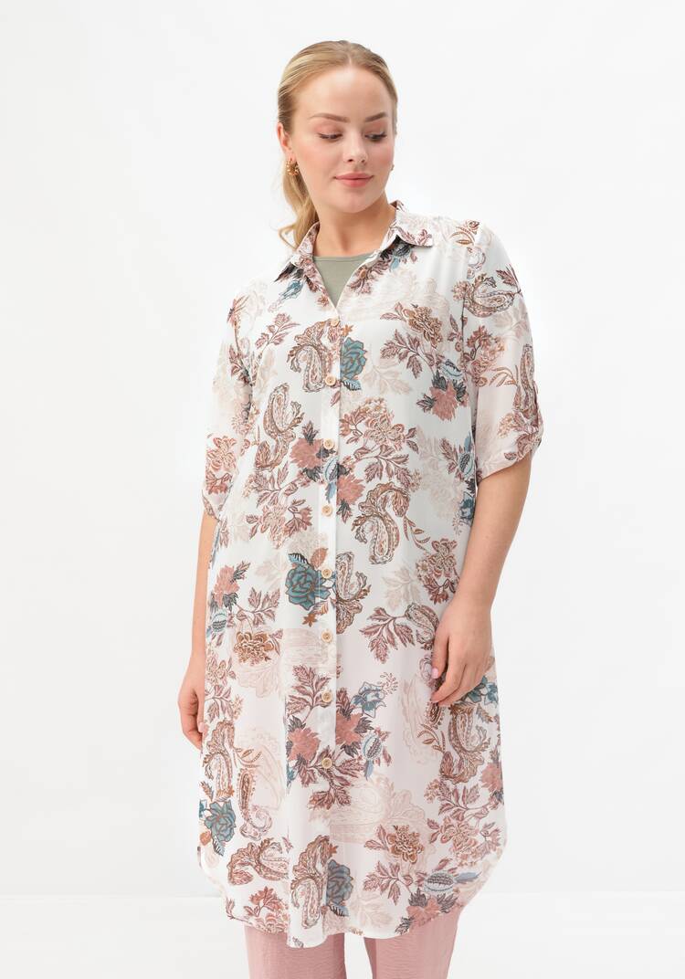 Блуза удлинённая с патами на рукавах шир.  750, рис. 2
