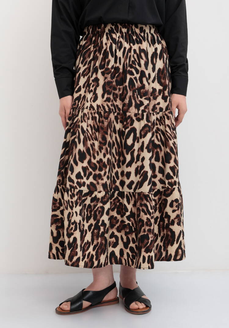 Юбка леопардовая миди шир.  750, рис. 9