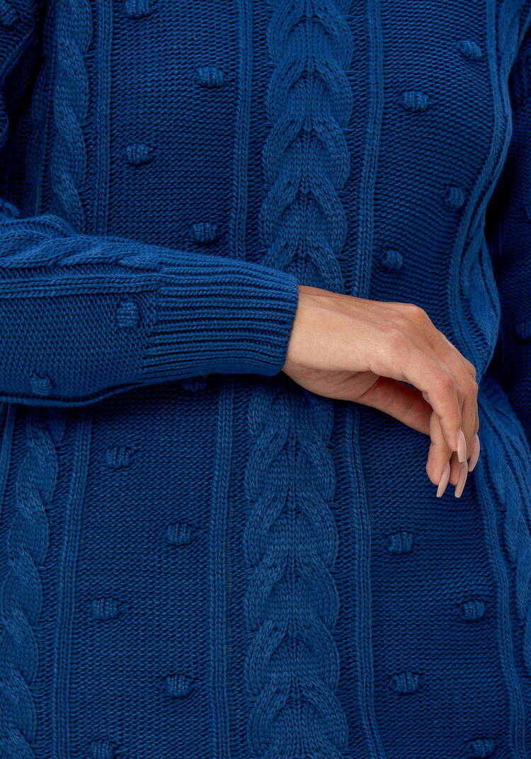 Джемпер с высокой горловиной и косами шир.  750, рис. 54