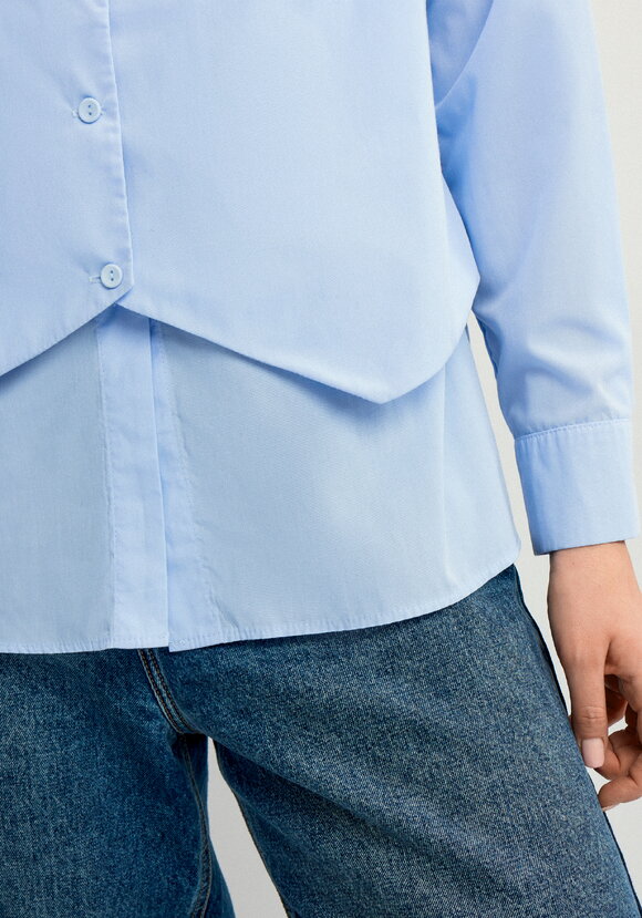 Блуза с имитацией жилетки свободного кроя шир.  580, рис. 6