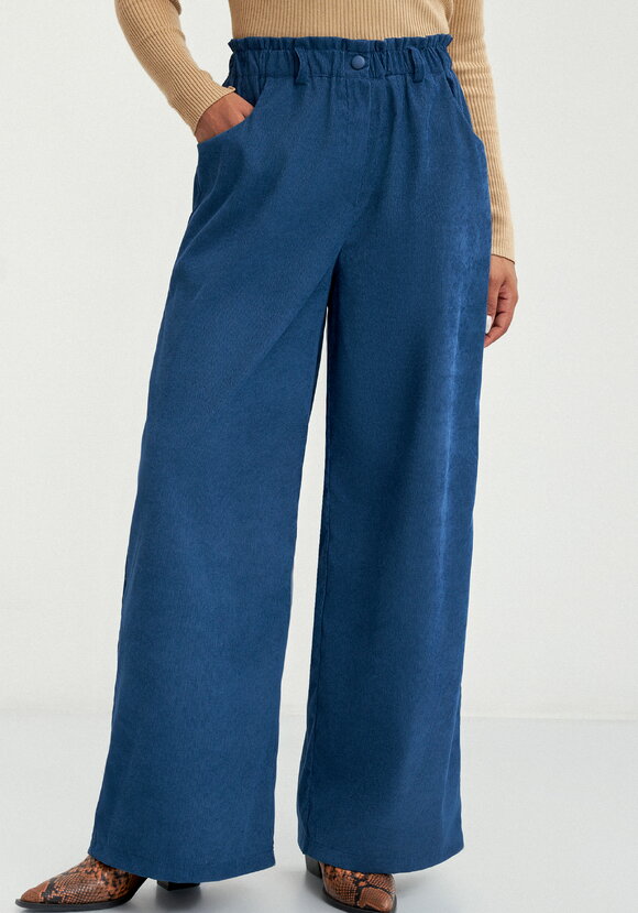 Брюки вельветовые широкие на резинке шир.  580, рис. 24