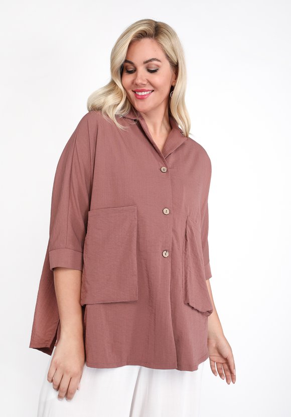 Блуза с объемными карманами шир.  580, рис. 5