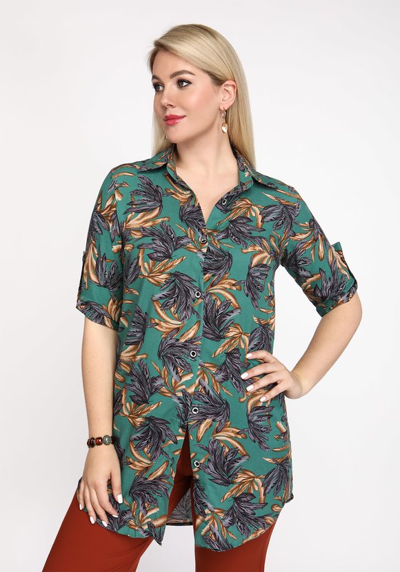 Туника-рубашка Тропическое путешествие шир.  580, рис. 2