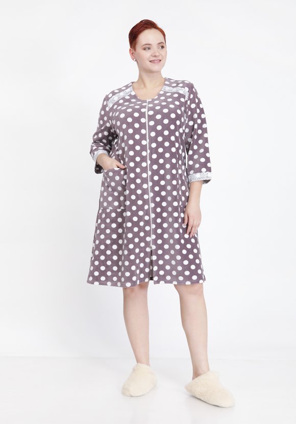 Халат велюровый Модный горошек шир.  580, рис. 1