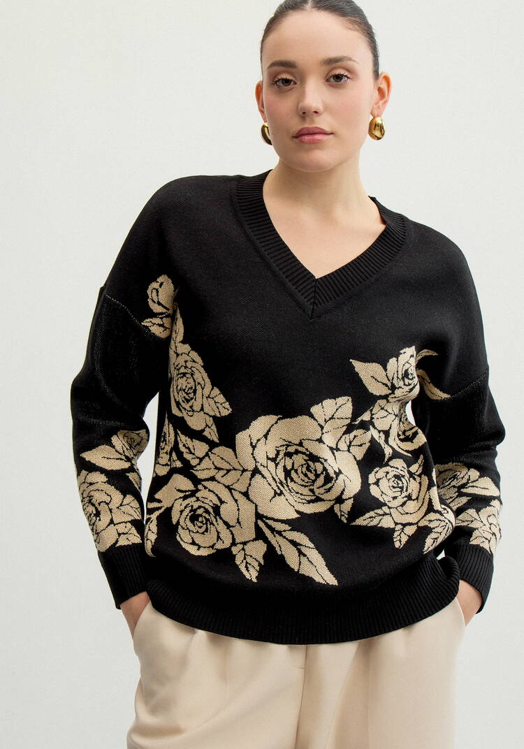 Джемпер с флористическим мотивом шир.  750, рис. 13