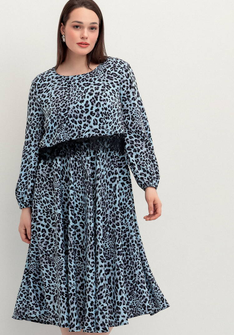 Платье из струящейся ткани с принтом леопард шир.  750, рис. 8