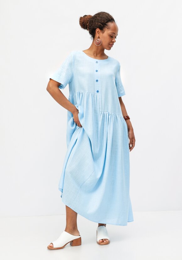 Платье с декоративной планкой и пуговицами шир.  580, рис. 16